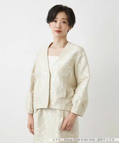 Leilian / レリアン テーラードジャケット | フラワーレースノーカラージャケット