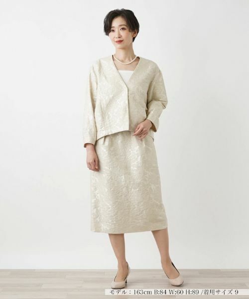 Leilian / レリアン テーラードジャケット | フラワーレースノーカラージャケット | 詳細1