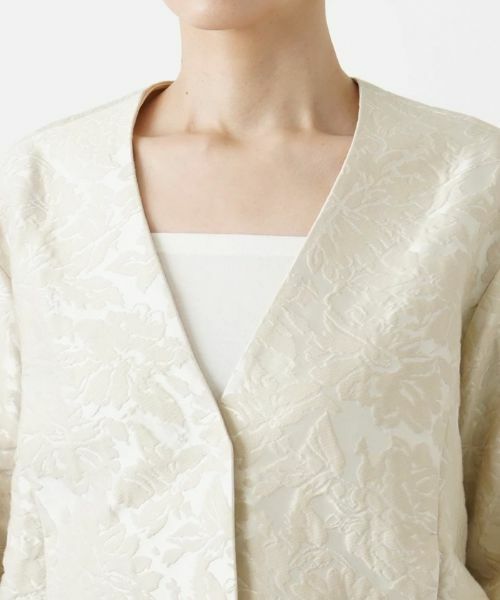 Leilian / レリアン テーラードジャケット | フラワーレースノーカラージャケット | 詳細10