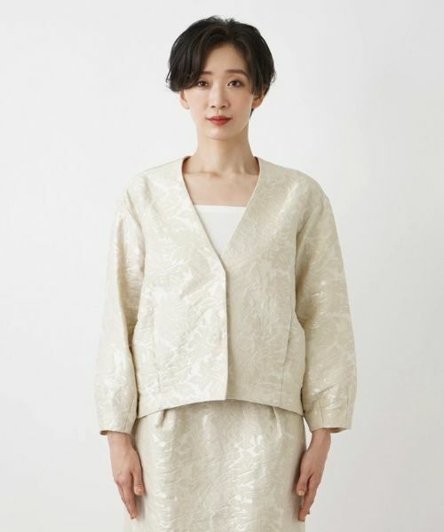 Leilian / レリアン テーラードジャケット | フラワーレースノーカラージャケット | 詳細7