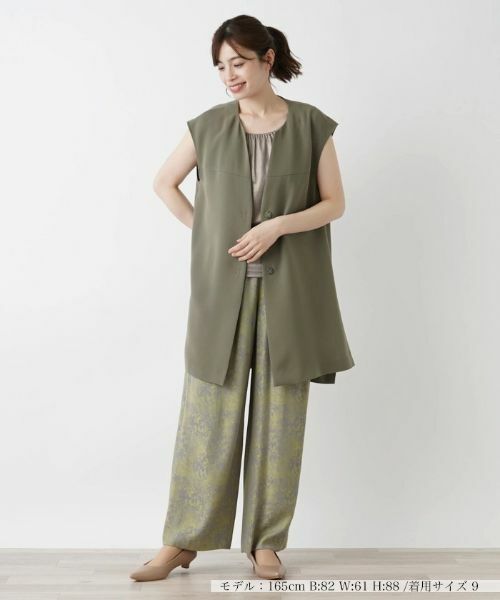 Leilian / レリアン テーラードジャケット | 洗えるロングベスト | 詳細1