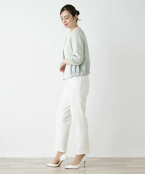 Leilian / レリアン テーラードジャケット | 切替えノーカラーブルゾン | 詳細10