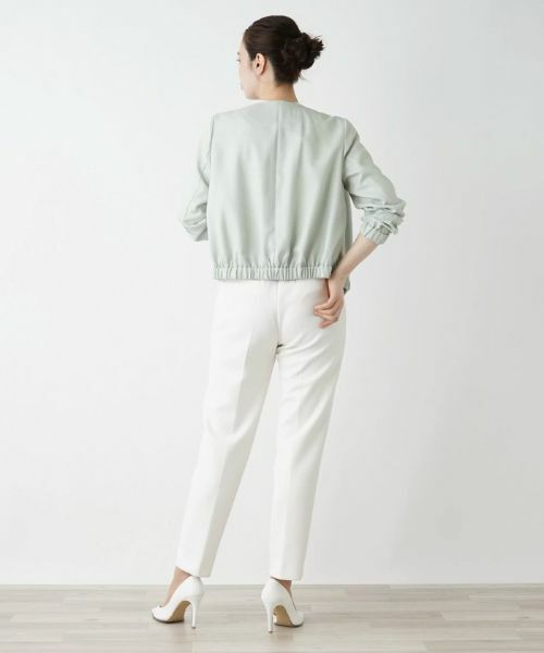 Leilian / レリアン テーラードジャケット | 切替えノーカラーブルゾン | 詳細11