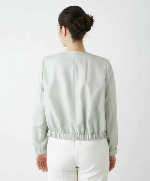 Leilian / レリアン テーラードジャケット | 切替えノーカラーブルゾン | 詳細14