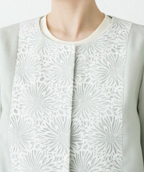 Leilian / レリアン テーラードジャケット | 切替えノーカラーブルゾン | 詳細15