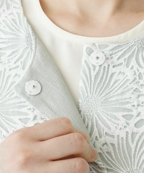 Leilian / レリアン テーラードジャケット | 切替えノーカラーブルゾン | 詳細17