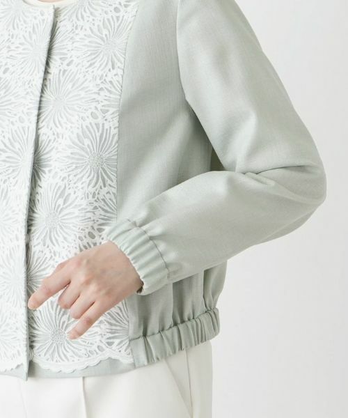 Leilian / レリアン テーラードジャケット | 切替えノーカラーブルゾン | 詳細18