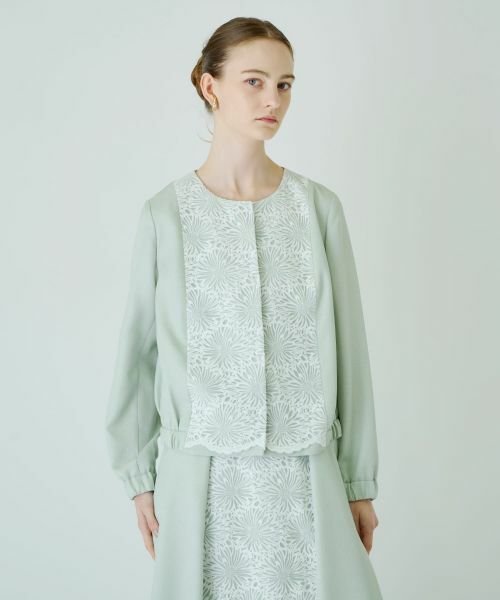 Leilian / レリアン テーラードジャケット | 切替えノーカラーブルゾン | 詳細2