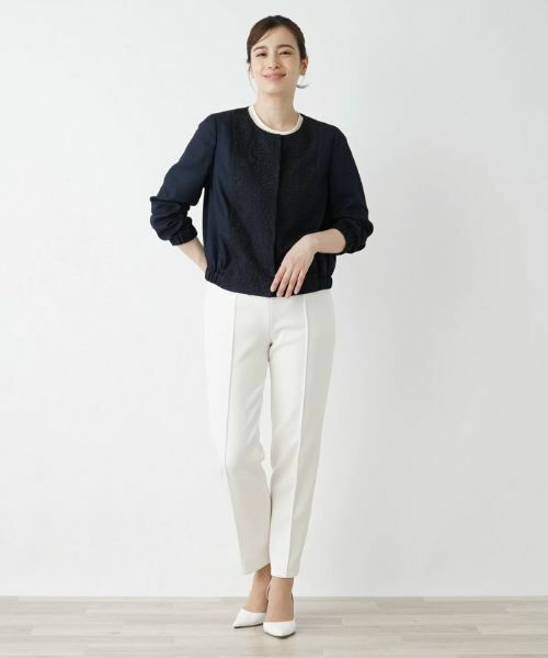 Leilian / レリアン テーラードジャケット | 切替えノーカラーブルゾン | 詳細22