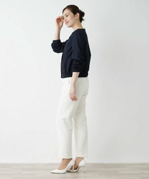 Leilian / レリアン テーラードジャケット | 切替えノーカラーブルゾン | 詳細23