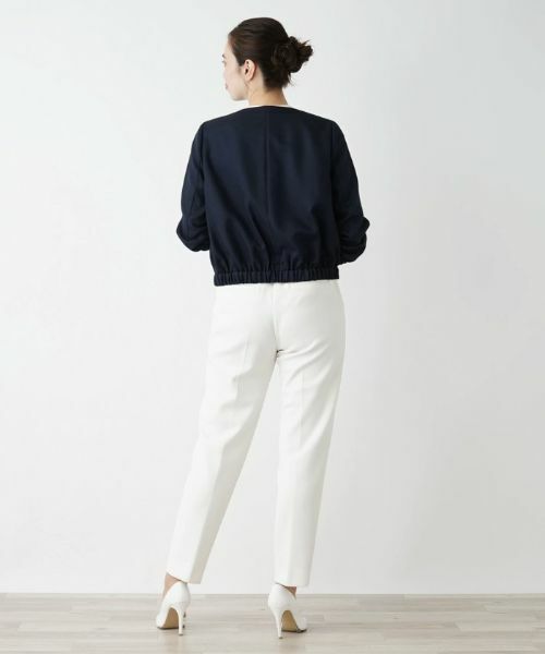Leilian / レリアン テーラードジャケット | 切替えノーカラーブルゾン | 詳細24