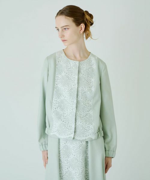 Leilian / レリアン テーラードジャケット | 切替えノーカラーブルゾン | 詳細3