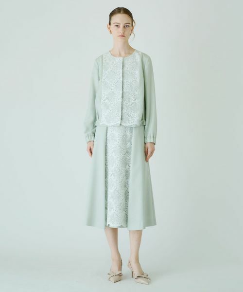 Leilian / レリアン テーラードジャケット | 切替えノーカラーブルゾン | 詳細5