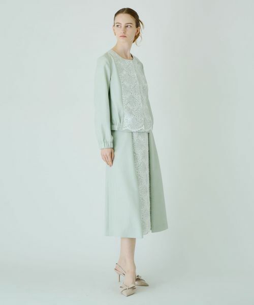 Leilian / レリアン テーラードジャケット | 切替えノーカラーブルゾン | 詳細6