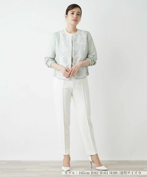 Leilian / レリアン テーラードジャケット | 切替えノーカラーブルゾン | 詳細9