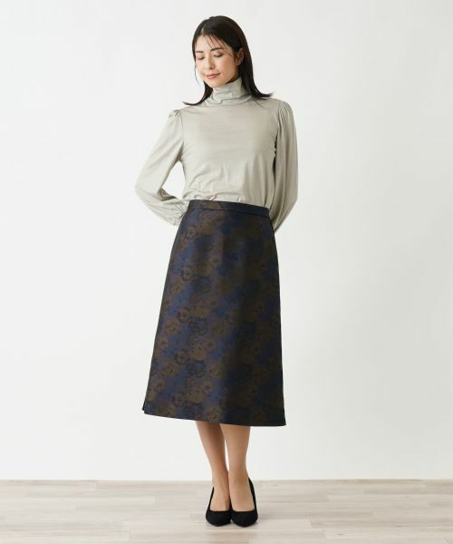 Leilian / レリアン ミニ・ひざ丈スカート | ボタニカル柄スカート | 詳細4