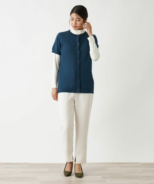 Leilian / レリアン テーラードジャケット | ハーフスリーブニットベスト | 詳細1
