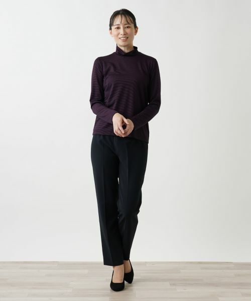 Leilian / レリアン カットソー | ボーダーハイネックカットソー | 詳細1