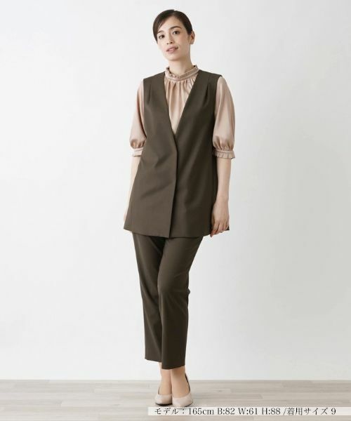 Leilian / レリアン テーラードジャケット | Vネックベスト | 詳細4