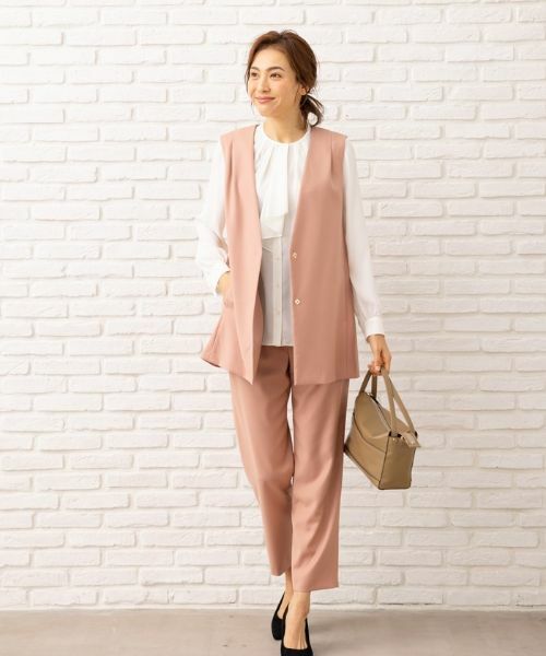 Leilian/レリアン Vネックベスト レッド 9(M) Leilian/レリアン Vネックベスト レッド 9(M)