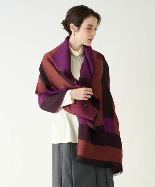 Leilian / レリアン マフラー・ショール・スヌード・ストール | ライン柄ストール | 詳細7