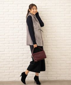 Leilian / レリアン テーラードジャケット | フェイクファー切替ベスト