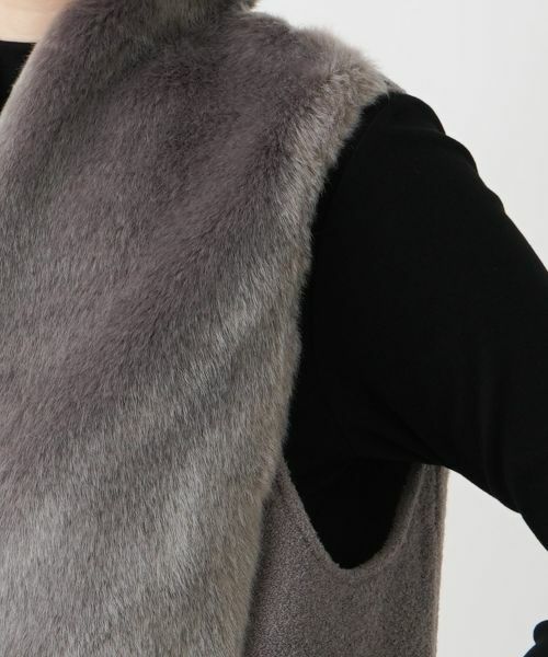 Leilian / レリアン テーラードジャケット | フェイクファー切替ベスト | 詳細11