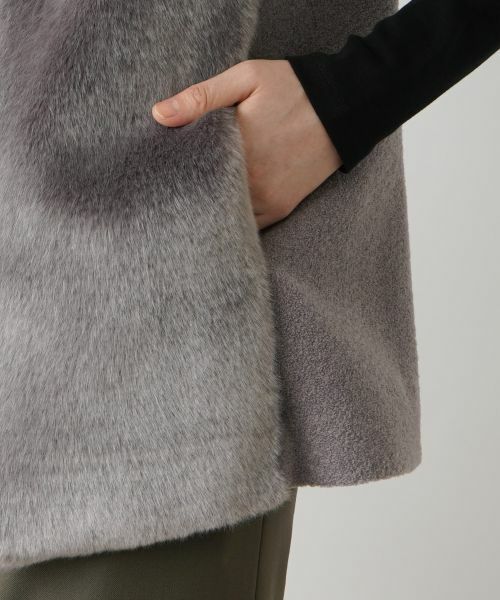 Leilian / レリアン テーラードジャケット | フェイクファー切替ベスト | 詳細12