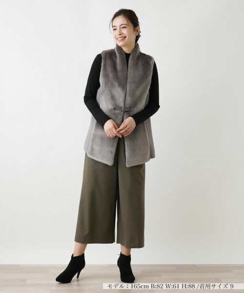 Leilian / レリアン テーラードジャケット | フェイクファー切替ベスト | 詳細3