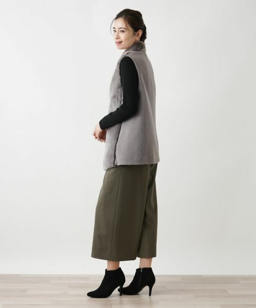 Leilian / レリアン テーラードジャケット | フェイクファー切替ベスト | 詳細4