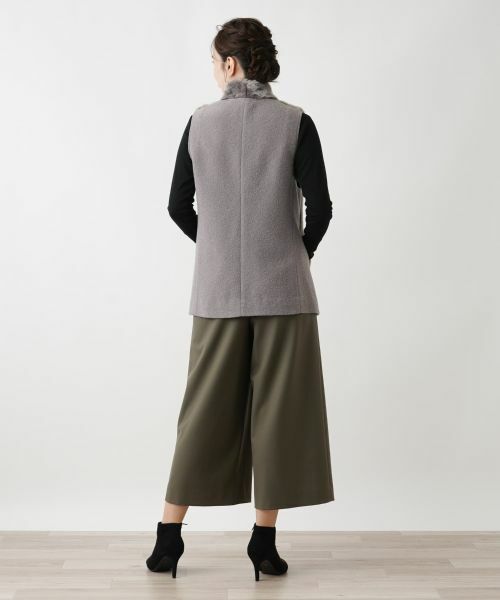 Leilian / レリアン テーラードジャケット | フェイクファー切替ベスト | 詳細5