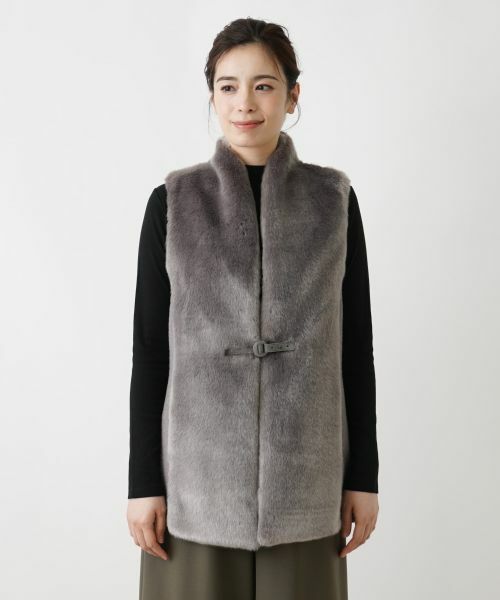 Leilian / レリアン テーラードジャケット | フェイクファー切替ベスト | 詳細6