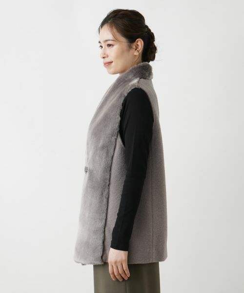 Leilian / レリアン テーラードジャケット | フェイクファー切替ベスト | 詳細7