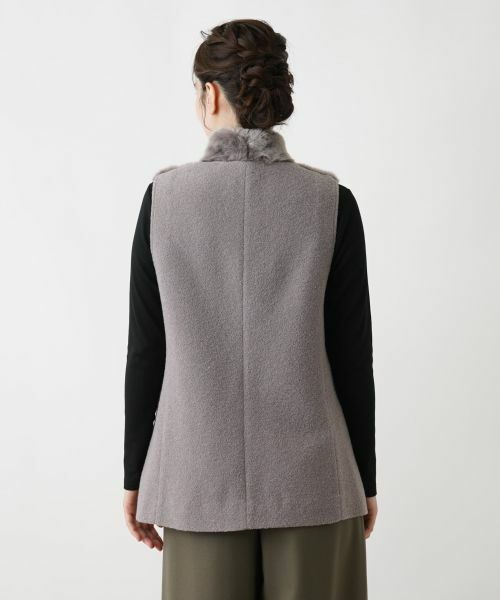 Leilian / レリアン テーラードジャケット | フェイクファー切替ベスト | 詳細8