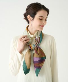 Leilian / レリアン バンダナ・スカーフ | 幾何学調植物柄スカーフ