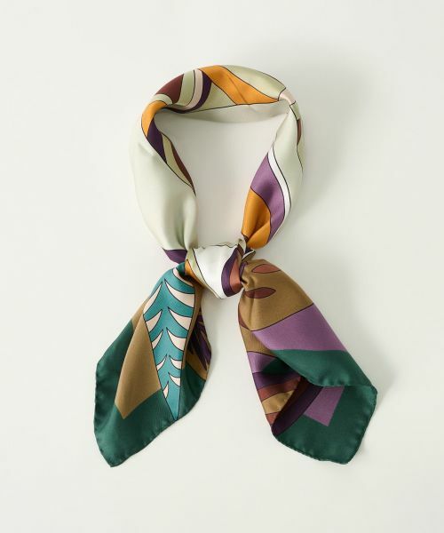 Leilian / レリアン バンダナ・スカーフ | 幾何学調植物柄スカーフ | 詳細7