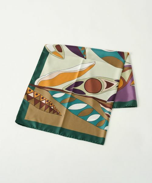 Leilian / レリアン バンダナ・スカーフ | 幾何学調植物柄スカーフ | 詳細8