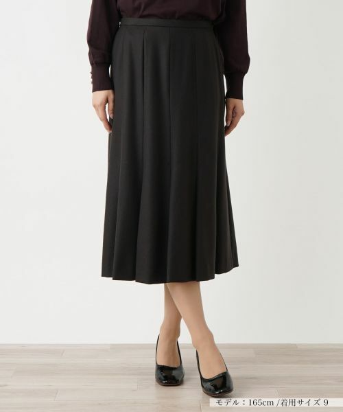 Leilian/レリアン ミモレ丈フレアスカート ダークブラウン系 7(S) Leilian/レリアン ミモレ丈フレアスカート ダークブラウン系 7(S)