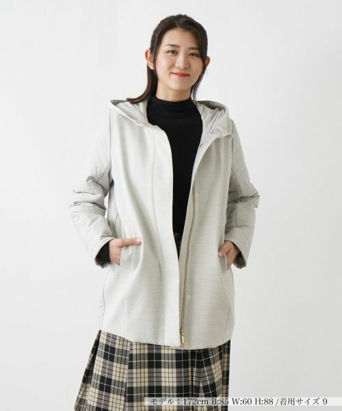Leilian / レリアン テーラードジャケット | フーデッドジャケット(ライトグレー)