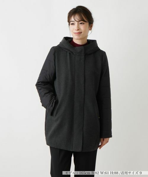 Leilian / レリアン テーラードジャケット | フーデッドジャケット(チャコールグレー)