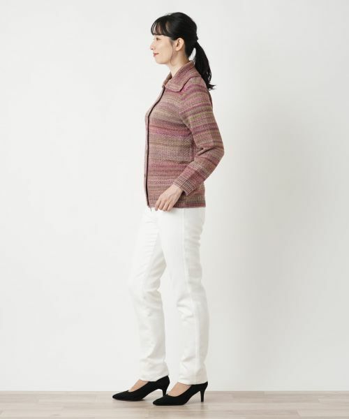 Leilian / レリアン カーディガン・ボレロ | ミックスカラーニットカーディガン【Leilian WHITE LABEL】 | 詳細2