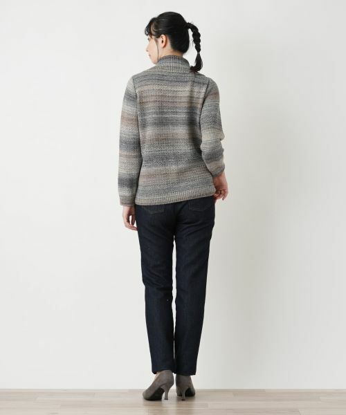 Leilian / レリアン カーディガン・ボレロ | ミックスカラーニットカーディガン【Leilian WHITE LABEL】 | 詳細8