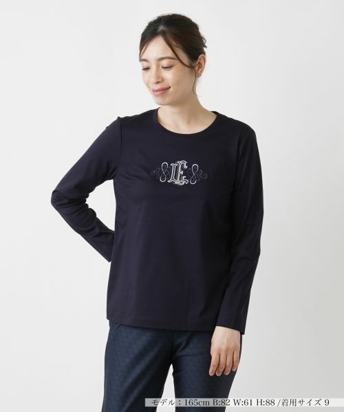Leilian/レリアン ロングスリーブカットソー ネイビー 9(M) Leilian/レリアン ロングスリーブカットソー ネイビー 9(M)