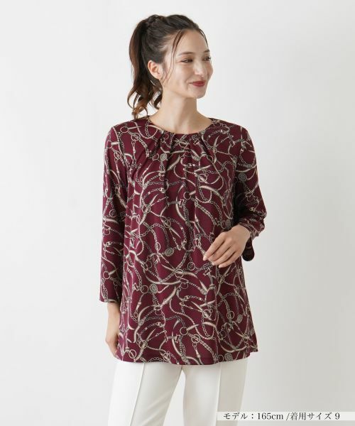 Leilian/レリアン ブラウス ボルドー 9(M)