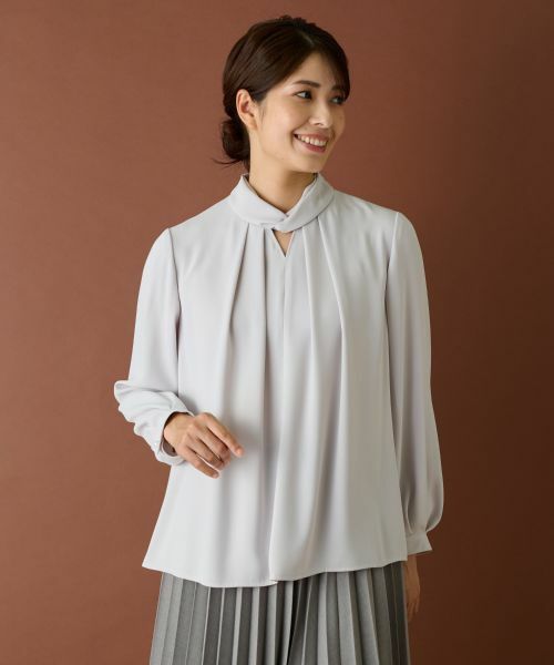 Leilian / レリアン シャツ・ブラウス | デザインブラウス(ライトグレー)
