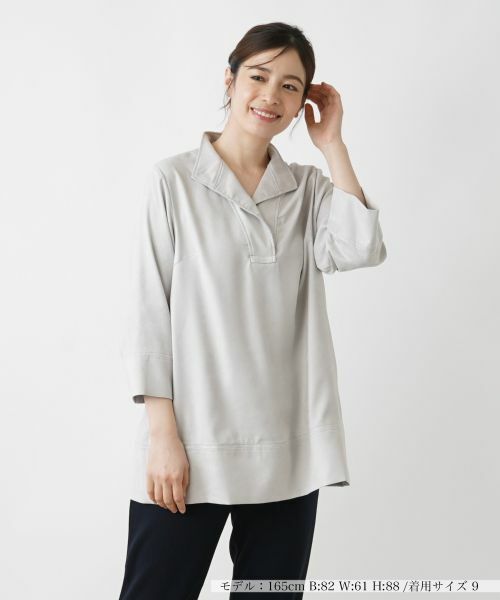 Leilian / レリアン シャツ・ブラウス | プルオーバーブラウスチュニック(ライトグレー)