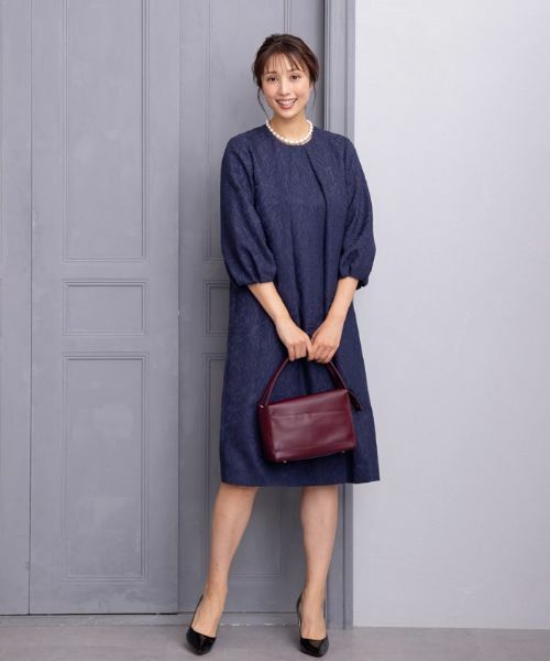 Leilian / レリアン ドレス | ボタニカル織柄ワンピース | 詳細1