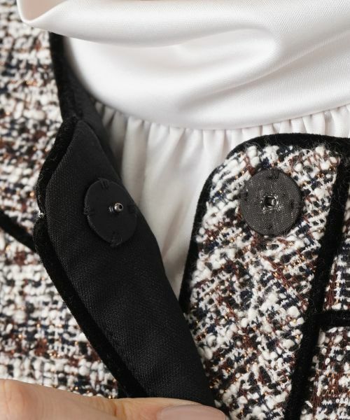 Leilian / レリアン テーラードジャケット | ラメツイードノーカラージャケット【セレモニー】【Leilian WHITE LABEL】 | 詳細12