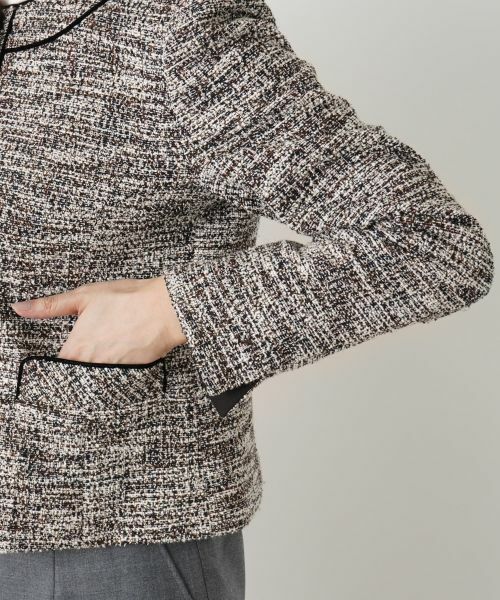 Leilian / レリアン テーラードジャケット | ラメツイードノーカラージャケット【セレモニー】【Leilian WHITE LABEL】 | 詳細13