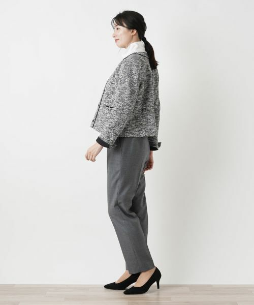 Leilian / レリアン テーラードジャケット | ラメツイードノーカラージャケット【セレモニー】【Leilian WHITE LABEL】 | 詳細2